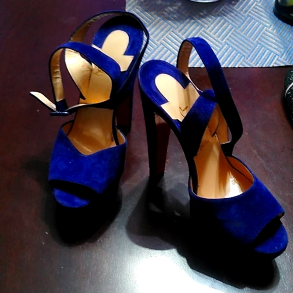 Christian Louboutin Blue Suede 6inch size37